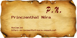 Princzenthal Nóra névjegykártya